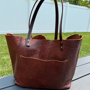 Portland Leather OVERSIZED Dark Brown Tote